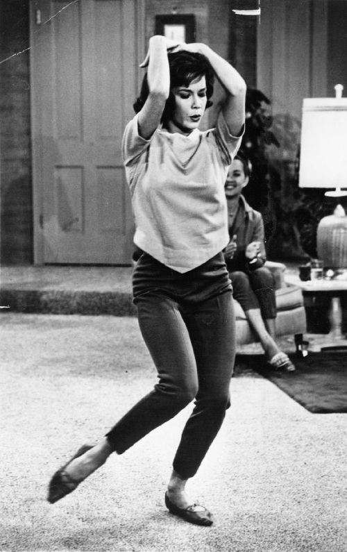 Mary Tyler Moore from The Dick Van Dyke Show (the '60s tv series) was the first ever to cause the Capri pants fashion sensation.